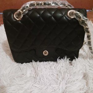 Black Vegan Leather Bag/Cross Body/ Tote Bag